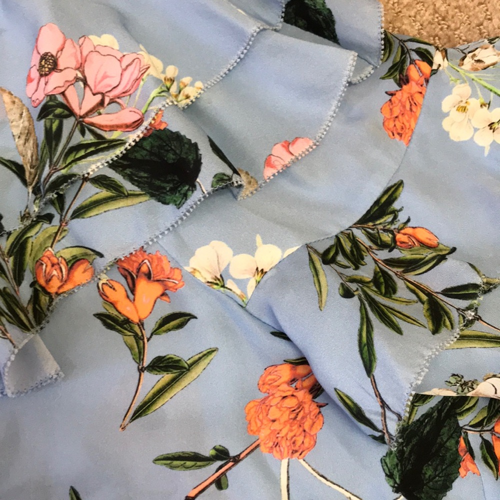 Parker Blue floral one shoulder top - Picture 4 of 6